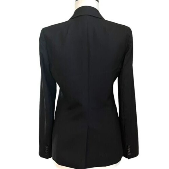 J Crew Black Blazer Super 120s Wool two button Jacket Lined pockets Size 0 - Picture 4 of 13